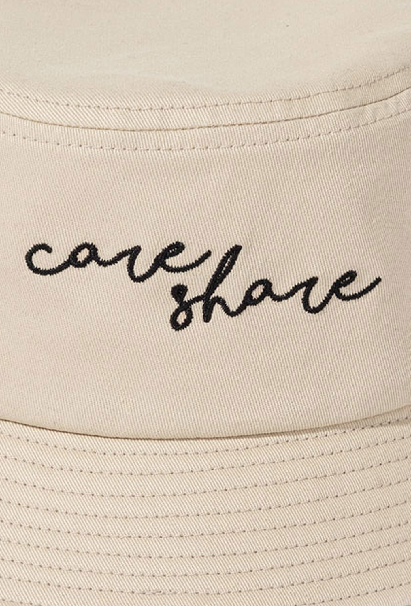 Mũ Bucket Hat thêu Care & Share Handwriting - màu be